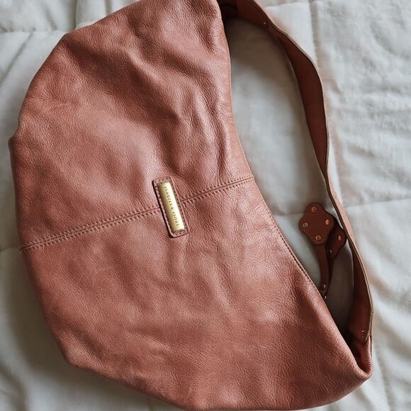 Isabella Fiore Blush/Peach Leather Floral Embroidered Hobo bag Garden Feminine - Picture 4 of 12